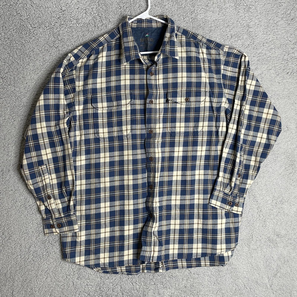 Red Head Mens Plaid Shirt Size 2XLT Pockets Logo Button Long Sleeves